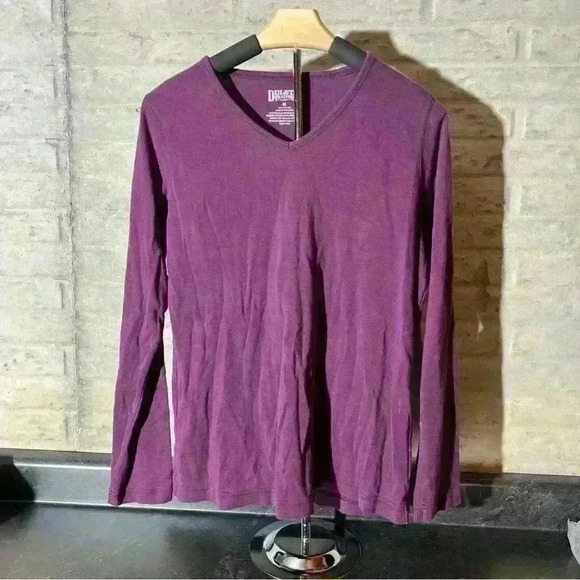 DULUTH TRADING CO Long Sleeve V Neck Women's T-Shirt Size M Purple- Note - Picture 1 of 6